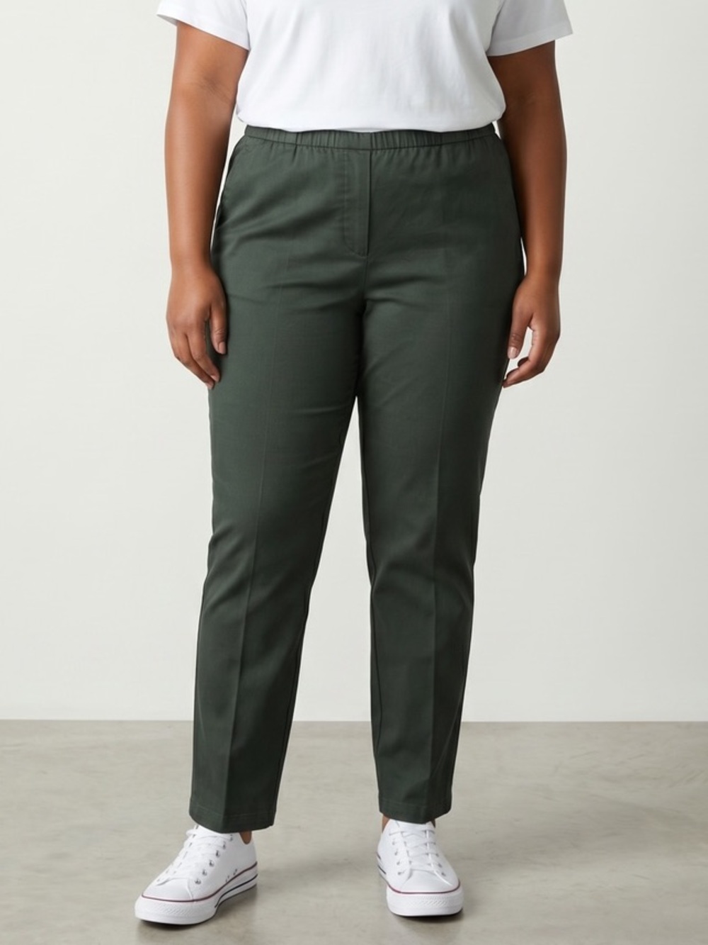 Eileen Fisher Organic Cotton Twill Slim Ankle Pant